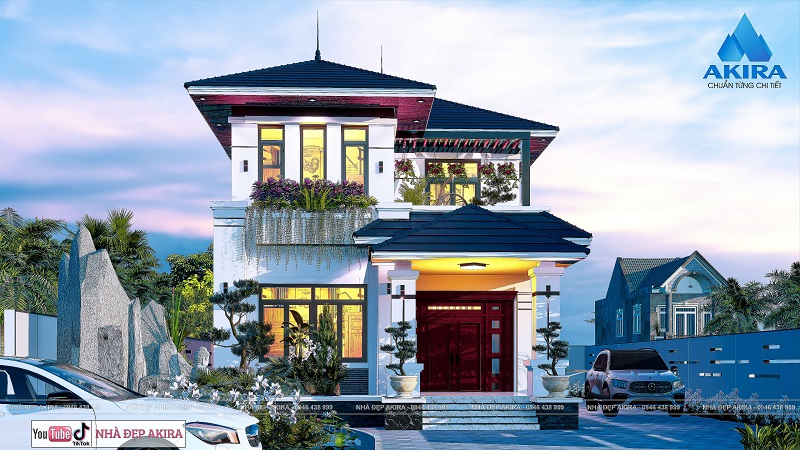 Thiết kế nhà 2 tầng đẹp ở Nghi Lộc (Anh Thắng)